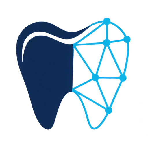 Logo de Diseño Dental CAD con diente y malla digital